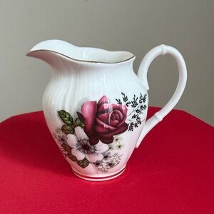 Royal Albert Floral Bone China creamer with Red and Green Accents